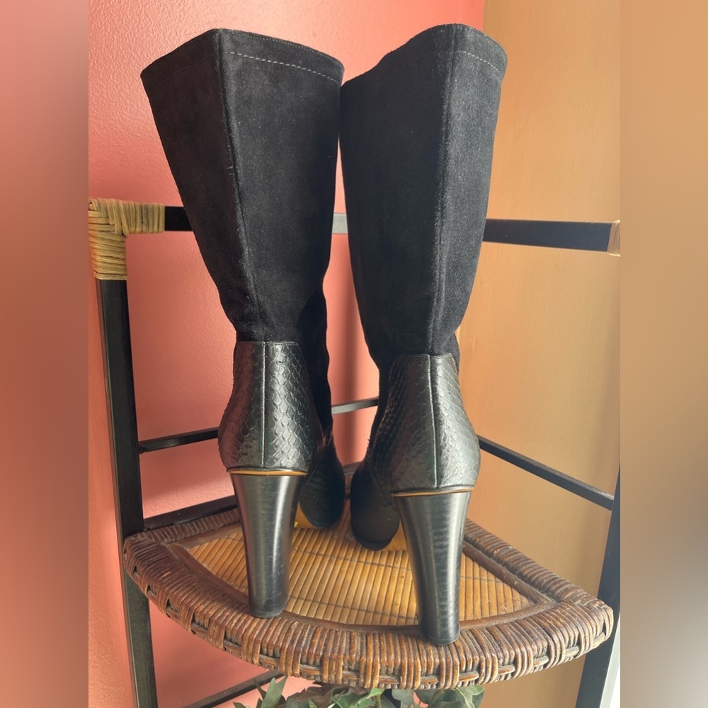 Vince Embossed Leather Python Boot Size 7.5 - image 2